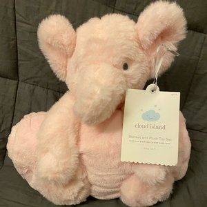 Plush Blanket with Elephant Toy